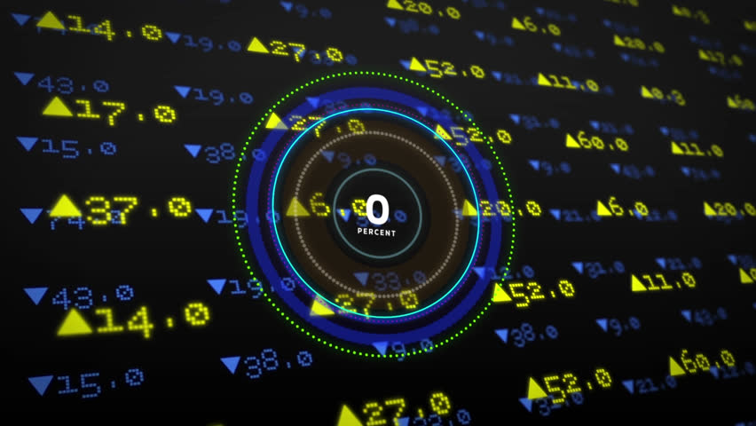 Animation of countdown over neon round scanner and stock market data processing on black background. Global economy and business interface technology concept - Powered by Shutterstock - Get 15% off with code: PIKWIZARD15