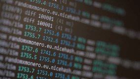 Cryptocurrency mining on a computer screen. The algorithm of the computer program on the monitor. Execution of the program code for the mining program. Pop-up lines of a computer program - Powered by Shutterstock - Get 15% off with code: PIKWIZARD15