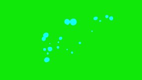 Cartoon water bubbles animation on a green background. Water bubbles animation with key color. 4K video