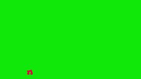 Musical notation transition animation on a green screen. Key color, 4K video.