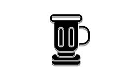 Black Medieval goblet icon isolated on white background. 4K Video motion graphic animation.