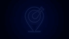 Glowing neon line Chicken leg icon isolated on black background. Chicken drumstick. 4K Video motion graphic animation.