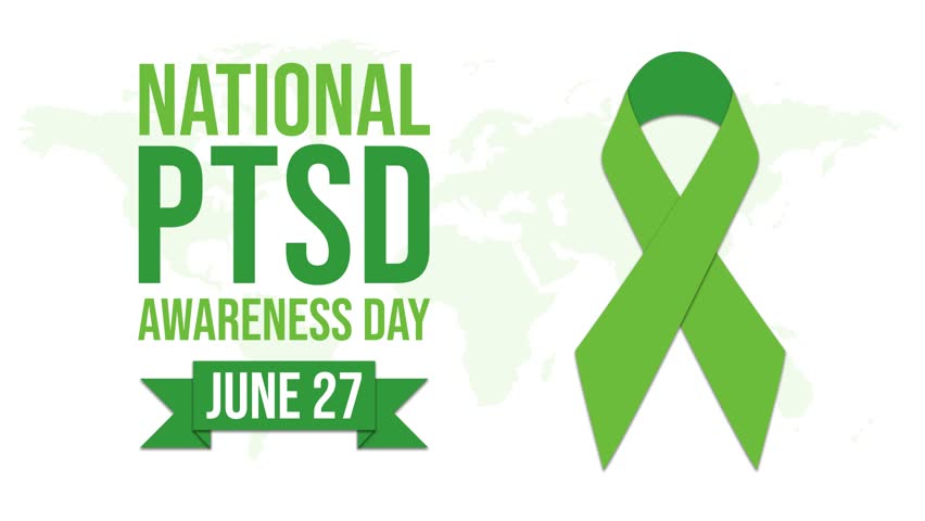 PTSD awareness day is observed every year on June 27 typography 4k animation. Posttraumatic Stress Disorder | Shutterstock HD Video #1103808237
