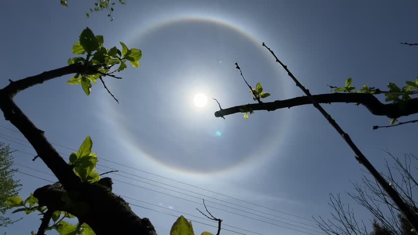 Halo sun effect optical phenomenon in Poland May 14th 2023 Royalty-Free Stock Footage #1103811055