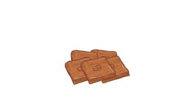 Square thin braised dried tofu in ingredient illustration video