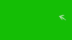 Animated White Arrow on Green Screen. Hand Drawn Doodle Arrows, multiple arrow animations on green screen, 4K video