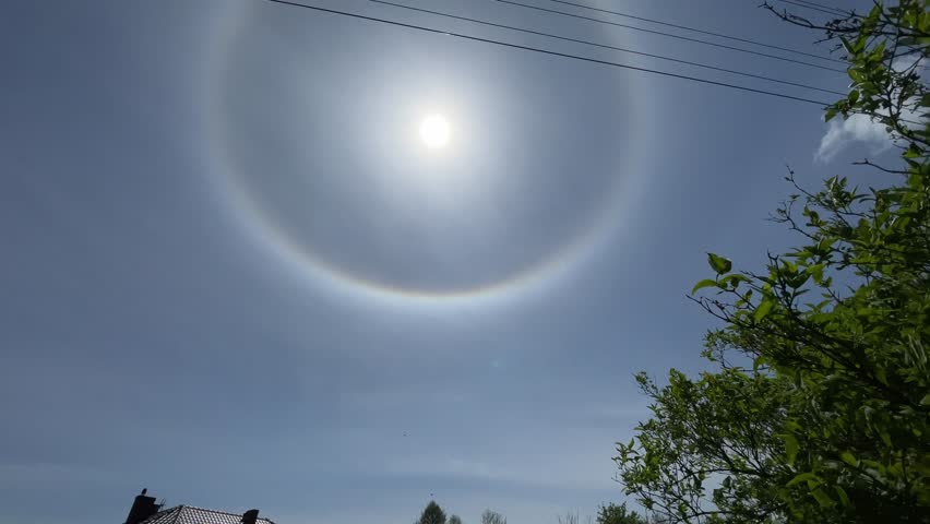 Halo sun effect optical phenomenon in Poland May 14th 2023 Royalty-Free Stock Footage #1103818123