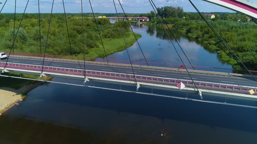 Bridge Madalinskiego Narew River Ostroleka Most Rzeka Aerial View Poland