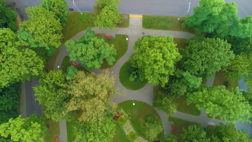 Park Railway Station Suwalki Dworzec Kolejowa Aerial View Poland