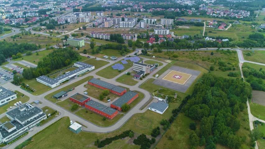 Helipad Hospital Ostroleka Ladowisko Helikoptera Szpital Aerial View Poland