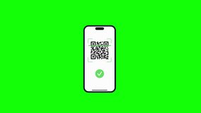 phone with scan qr code to pay icon Animation loop motion graphics video transparent background with alpha channel