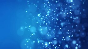 Vertical video animation of blue light shine particles bokeh over blue background - abstract particles background