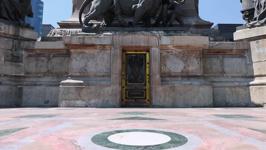 One of the major Mexico City tourist attractions Angel of Independence column located near city financial center and historic center El Zocalo.
