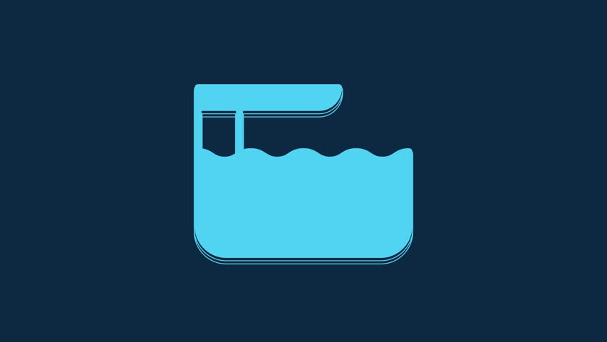Blue Diving board or springboard icon isolated on blue background. 4K Video motion graphic animation. Royalty-Free Stock Footage #1103831999