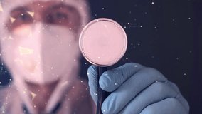 Medical technologies. Doctor with analytical computer holographic data. Futuristic innovation in medicine background.Medical technologies. Doctor with analytical digital holographic data. Futuristic - Powered by Shutterstock - Get 15% off with code: PIKWIZARD15