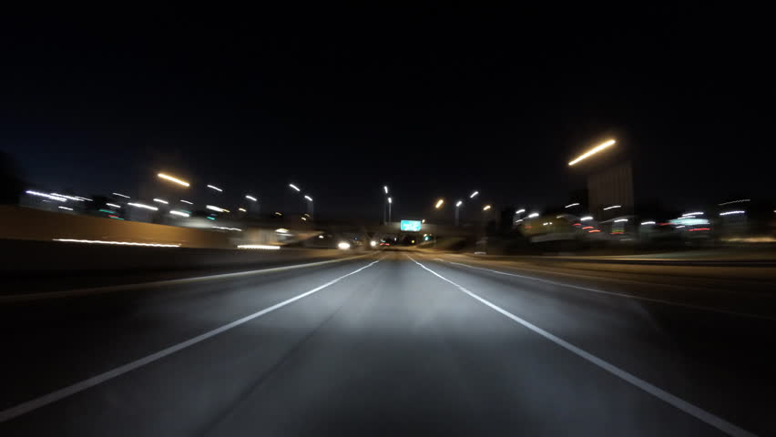 Night driving time lapse of the San Diego 405 and Santa Monica 10 Freeways in Los Angeles, California. | Shutterstock HD Video #11038346
