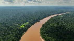 Aerial footage of Tambopata National Reserve in Madre de Dios - Peru