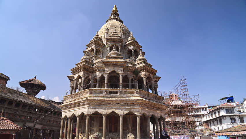 Chyasi Deval or Krishna Mandir Temple in Patan Durbar Square, Lalitpur, Kathmandu Valley, Nepal