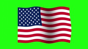 USA national flag green screen.