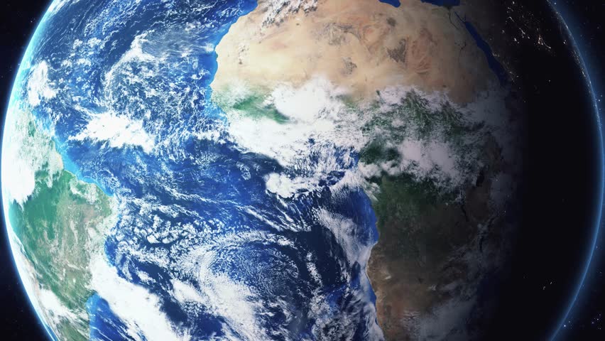 Earth zoom in from space and focus on Hillsboro, Oregon, USA. 3D Animation. Background for travel intro.