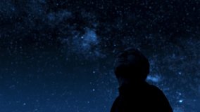 Silhouette of a man with Milky Way starry skies.	
 - Powered by Shutterstock - Get 15% off with code: PIKWIZARD15