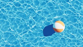 Loop animation of beach ball with wave water, 3d rendering. Digital drawing. - Powered by Shutterstock - Get 15% off with code: PIKWIZARD15