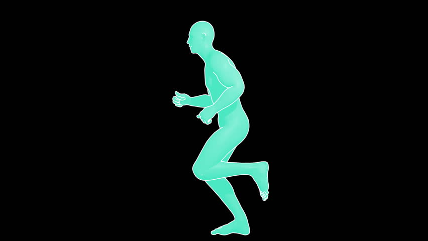 animated silhouette of a running man profile muscular medical render contour line Royalty-Free Stock Footage #1103865195