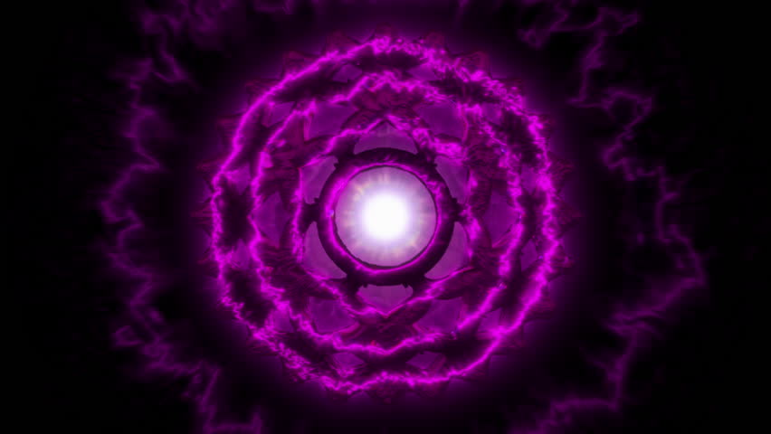 Sahasrara - Crown Chakra: Enveloped in the purest violet light, Sahasrara signifies our connection to divine consciousness, spiritual enlightenment, and transcendent bliss. Seamless loop. Vj loop Royalty-Free Stock Footage #1103868603