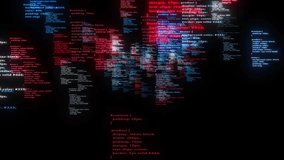 Programming Language Code Text Animation, Digital Computer Programming Code Animation On Black Background. Digital Computer Data High Tech Background, Futuristic Programming Code Text Animation Bg - Powered by Shutterstock - Get 15% off with code: PIKWIZARD15