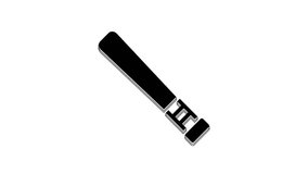 Black Baseball bat icon isolated on white background. 4K Video motion graphic animation.