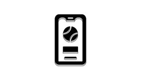 Black Smartphone with baseball ball on the screen icon isolated on white background. Online baseball game for mobile phone. 4K Video motion graphic animation. - Powered by Shutterstock - Get 15% off with code: PIKWIZARD15
