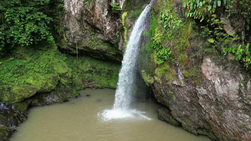 Captivating Cascades: Exploring Las Brisas Waterfall in Cuetzalan, Puebla Royalty-Free Stock Footage #1103882583
