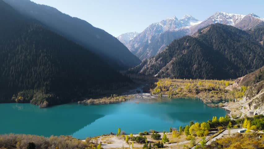 beautiful mountain lake in the forest