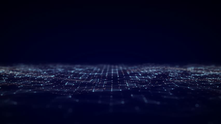 Futuristic perspective grid in digital cyberspace. Flow of wavy binary code. Network connection structure. 3D rendering.	 Royalty-Free Stock Footage #1103893169