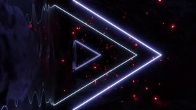Neon Light In Cave, Vertical Video 4K 3D Rendering