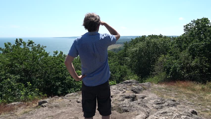 Man at Sweden Skane Park Simrishamn Sea