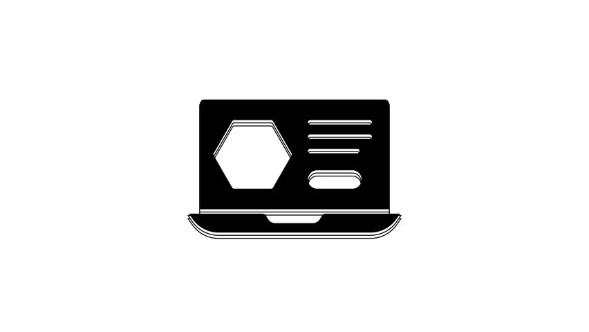 Black Honey online service or platform icon isolated on white background. Countryside organic product. Online shop. 4K Video motion graphic animation.