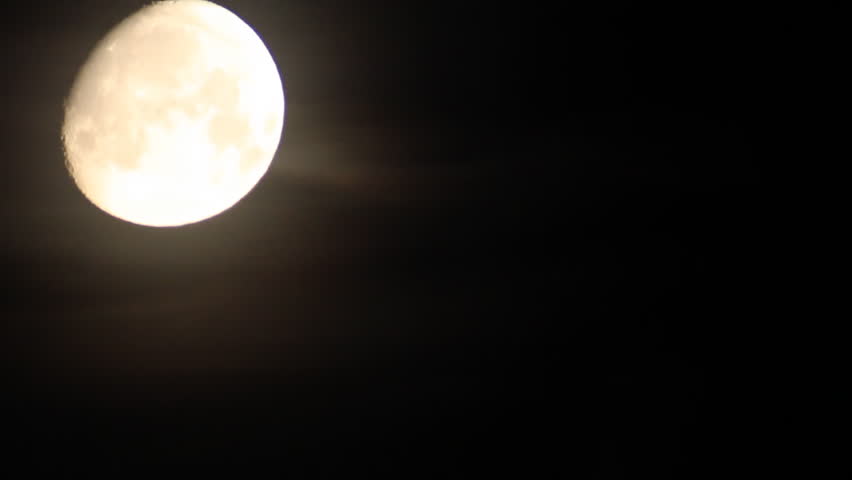 Fog shining in moonlight at black sky, a Nature Video by angellos