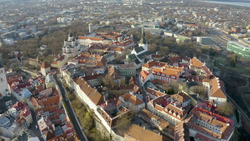 This stock video shows the capital of Lithuania, the city of Vilnius and its historical center with a town hall, a temple, a residence. Royalty-Free Stock Footage #1103934501