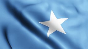 Somalia Flag video waving in wind. Somalia Flag Wave Loop waving in wind. Realistic Somalia Flag background. Somalia Flag Looping Closeup 1080p Full HD 1920X1080 footage.