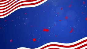 Blue Color USA Background in colors of American flag Independence day or national holidays of America 4th july . Independence day background video for united states of America.