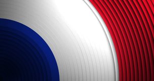 Animation of blue, white and red concentric circles pulsating. France, french flag and patriotism concept digitally generated video.