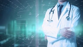 Medicine doctor connection with modern interface with digital hospital background. Medical technology network concept. DNA. - Powered by Shutterstock - Get 15% off with code: PIKWIZARD15