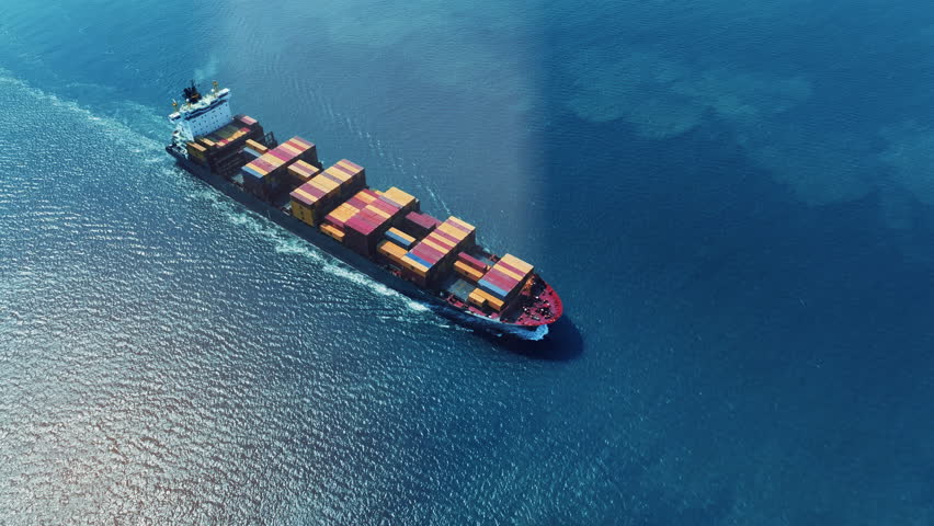 AI technology. Global Logistics international delivery concept, World map logistic and supply chain network distribution container Ship running for export import to customs cean concept technology Royalty-Free Stock Footage #1103947835