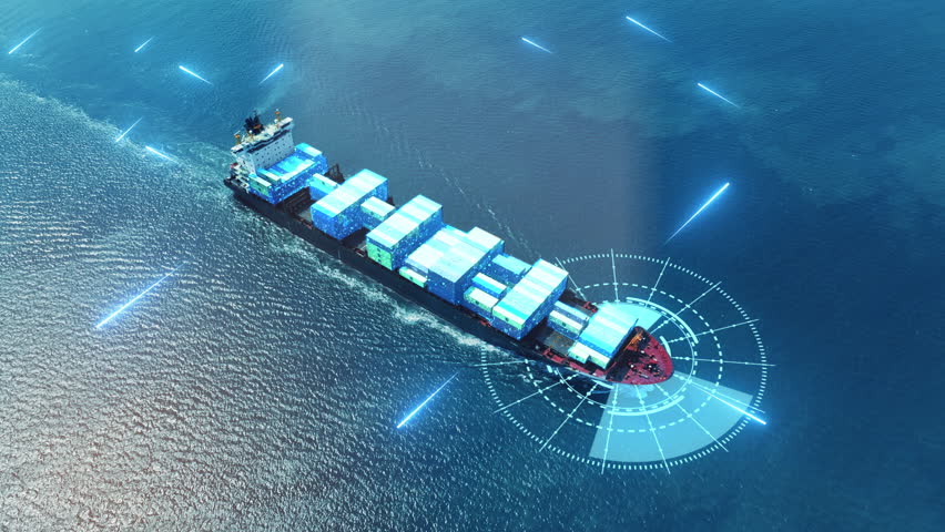 AI technology. Global Logistics international delivery concept, World map logistic and supply chain network distribution container Ship running for export import to customs cean concept technology | Shutterstock HD Video #1103947835