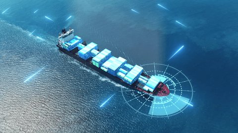 AI technology. Global Logistics international delivery concept, World map logistic and supply chain network distribution container Ship running for export import to customs cean concept technology స్టాక్ వీడియో