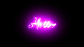 neon sign with word Hallo. neon text HELLO screen animation seamless loop New quality universal vintage motion dynamic animated background colorful video - Powered by Shutterstock - Get 15% off with code: PIKWIZARD15