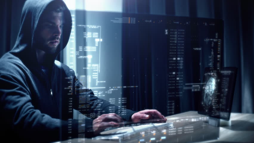 Futuristic Anonymous hacker trying to breached cybersecurity by using algorithm source code to exploit weakness in password security. Concept : Cyber Hacker - Powered by Shutterstock - Get 15% off with code: PIKWIZARD15