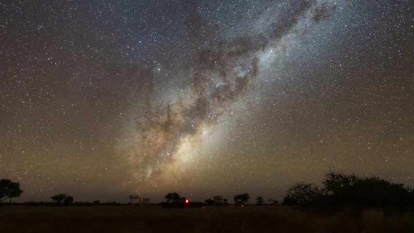 Captivating footage of the Milky Way galaxy shot in Namibia's starry night sky with perfect visibility. Witness the stunning beauty of our galaxy in motion. | Shutterstock HD Video #1103968729