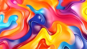 3d render art video abstract liquid background with  waves motion multi color 4k resolution